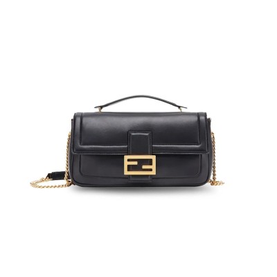 FENDI NAPPA APOLO CHAIN BAGUETTE BLACK 8BR783ACNXF15ZW (27*13*6cm)